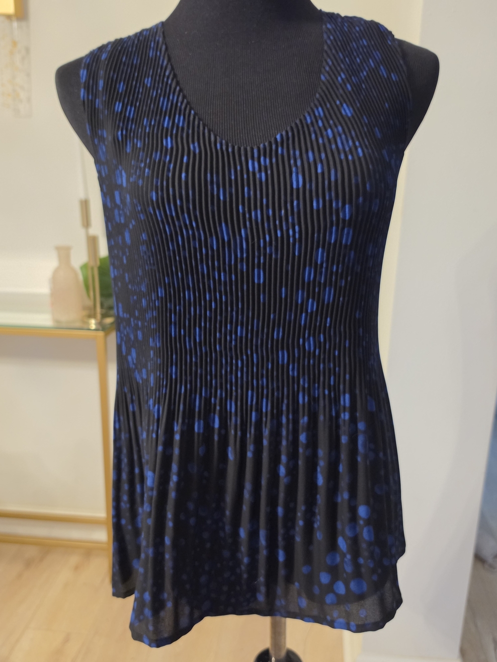 Sleeveless Pleated Top